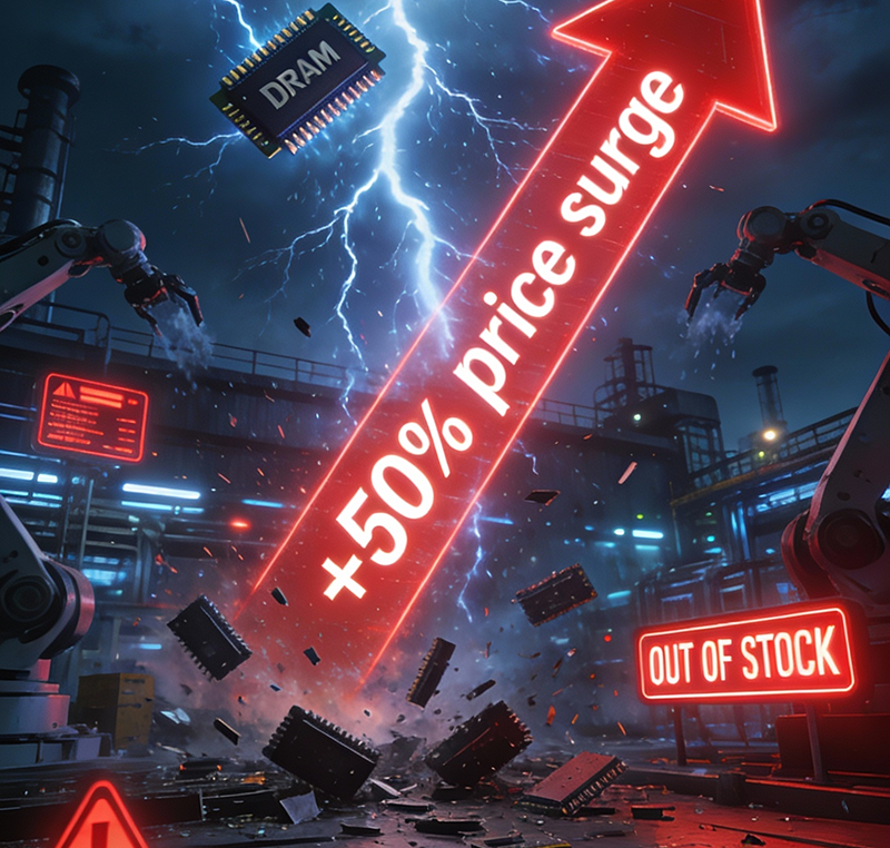 智能制造領域2026開年就炸雷!內存價格暴漲50%,你知道是什么原因嗎?